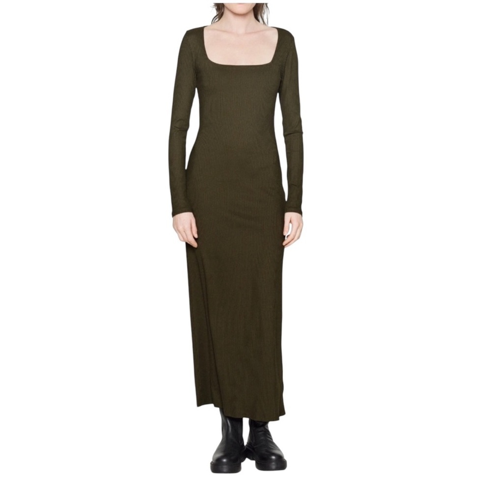 Abercrombie & Fitch Olive Green Long Sleeve Maxi Dress